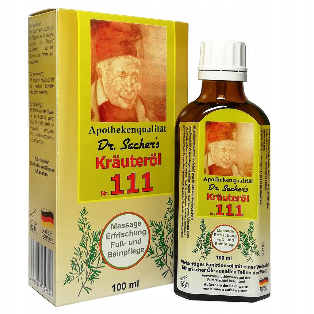 Dr. Sachers ulje biljno 111 trava 100ml – Za masažu cijelog tijela