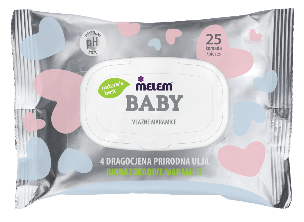 MELEM BABY vlažne maramice 25 kom, Najbolje od prirode za vašu bebu