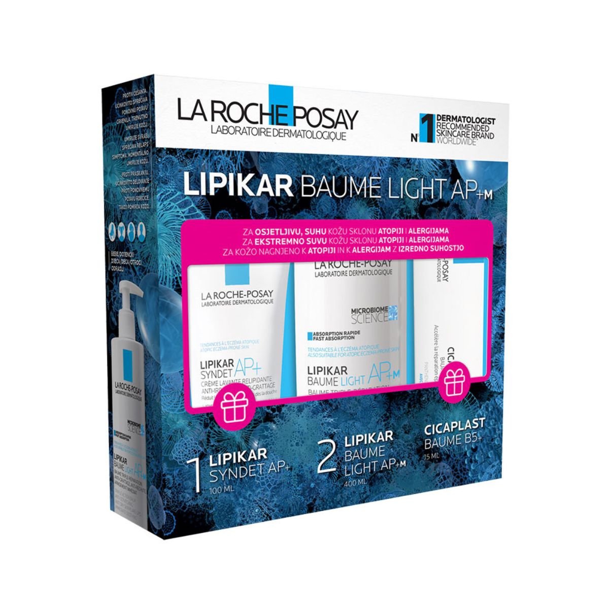 LA ROCHE POSAY Lipikar Light Baume AP+M 400ml+Cicaplast Baume B5 15ml+Lipikar Syndet 100ml PROMO