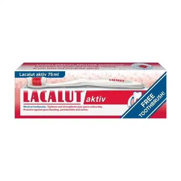 Lacalut Aktiv pasta za zube 75ml + gratis četkica