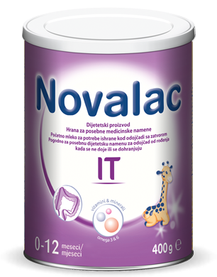 NOVALAC IT 400g, Početna mliječna hrana za dojenčad sa zatvorom