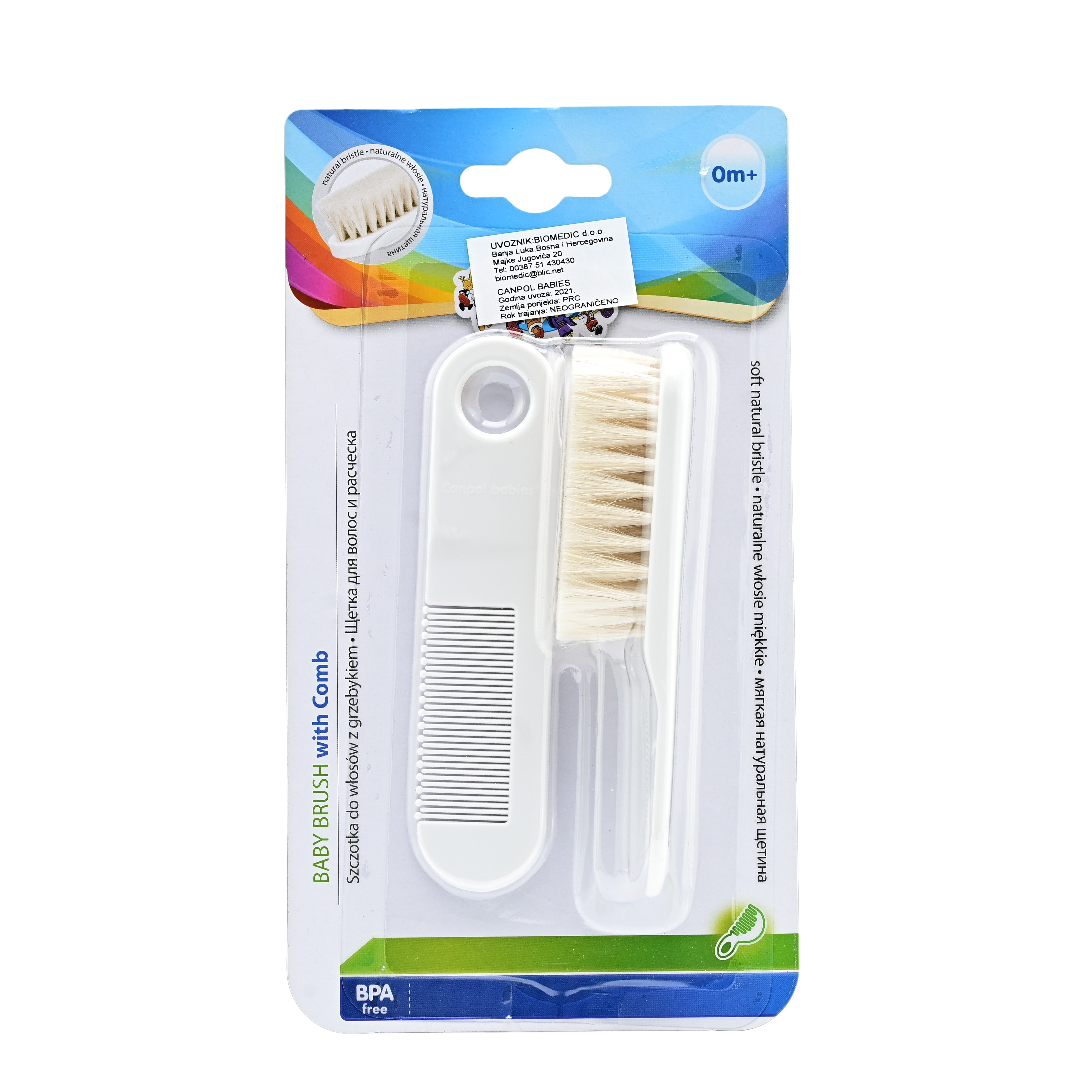 CANPOL BABIES ČEŠALJ I ČETKA PRIRODNA DLAKA
