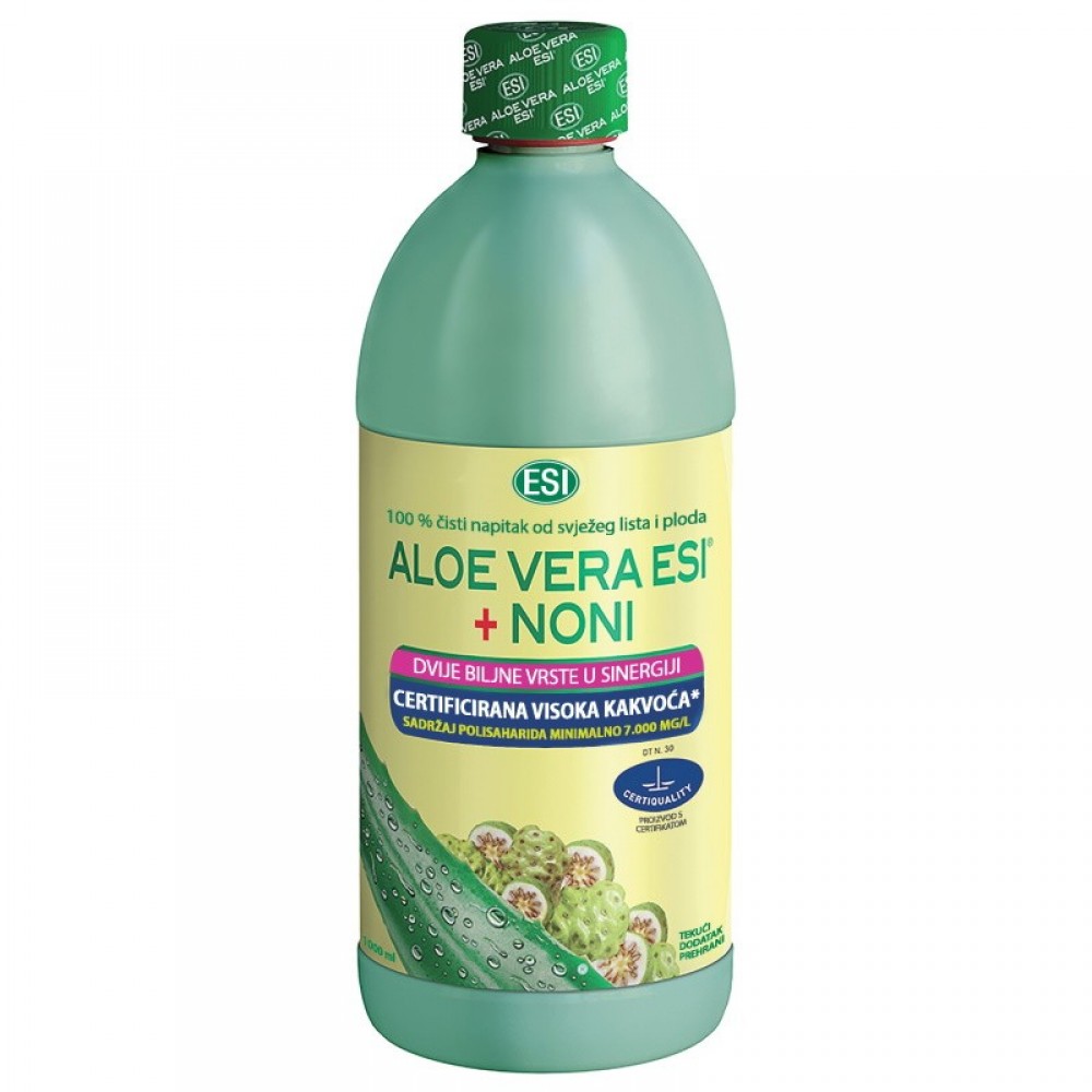 ESI ALOE VERA + NONI 100% čisti svježi sok 1000ml, Za jačanje imuniteta, opšteg stanja organizma i za bolje varenje i probavu
