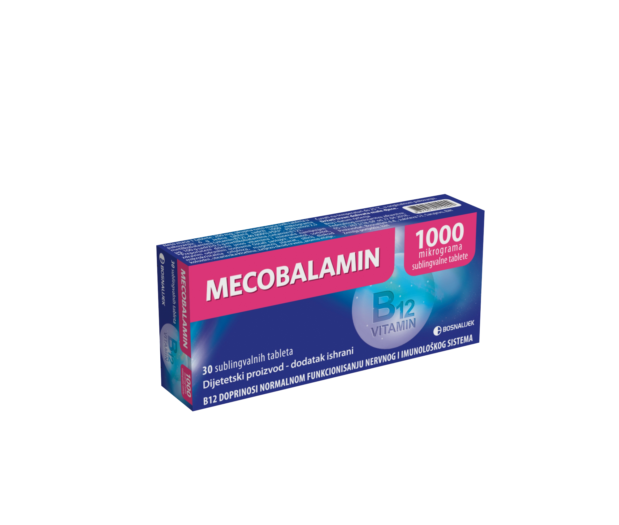 MECOBALAMIN 1000 μg sublingvalne tablete a 30, Dodatak prehrani za zdrav nervni sistem i jačanje izdržljivosti