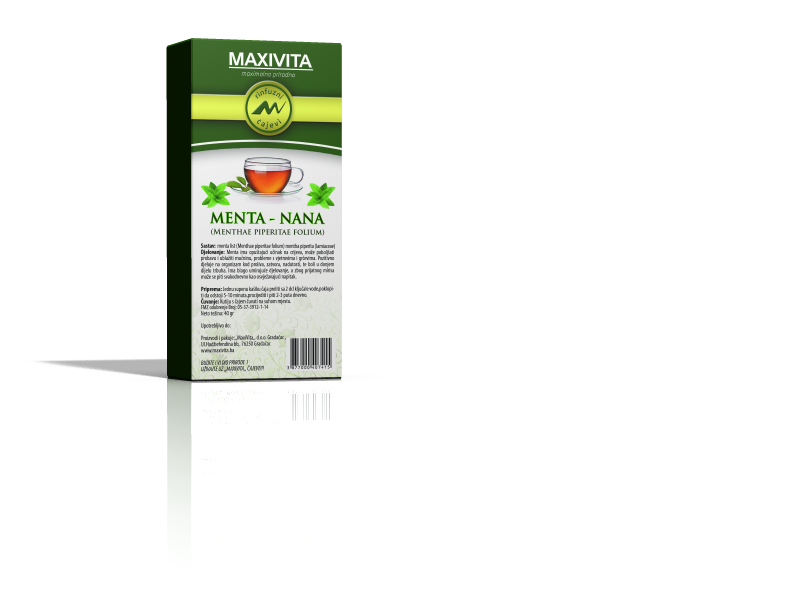 MAXIVITA Menta-Nana rifuzni čaj 40g, Pozitivno djeluje na organizam i poboljšava probavu