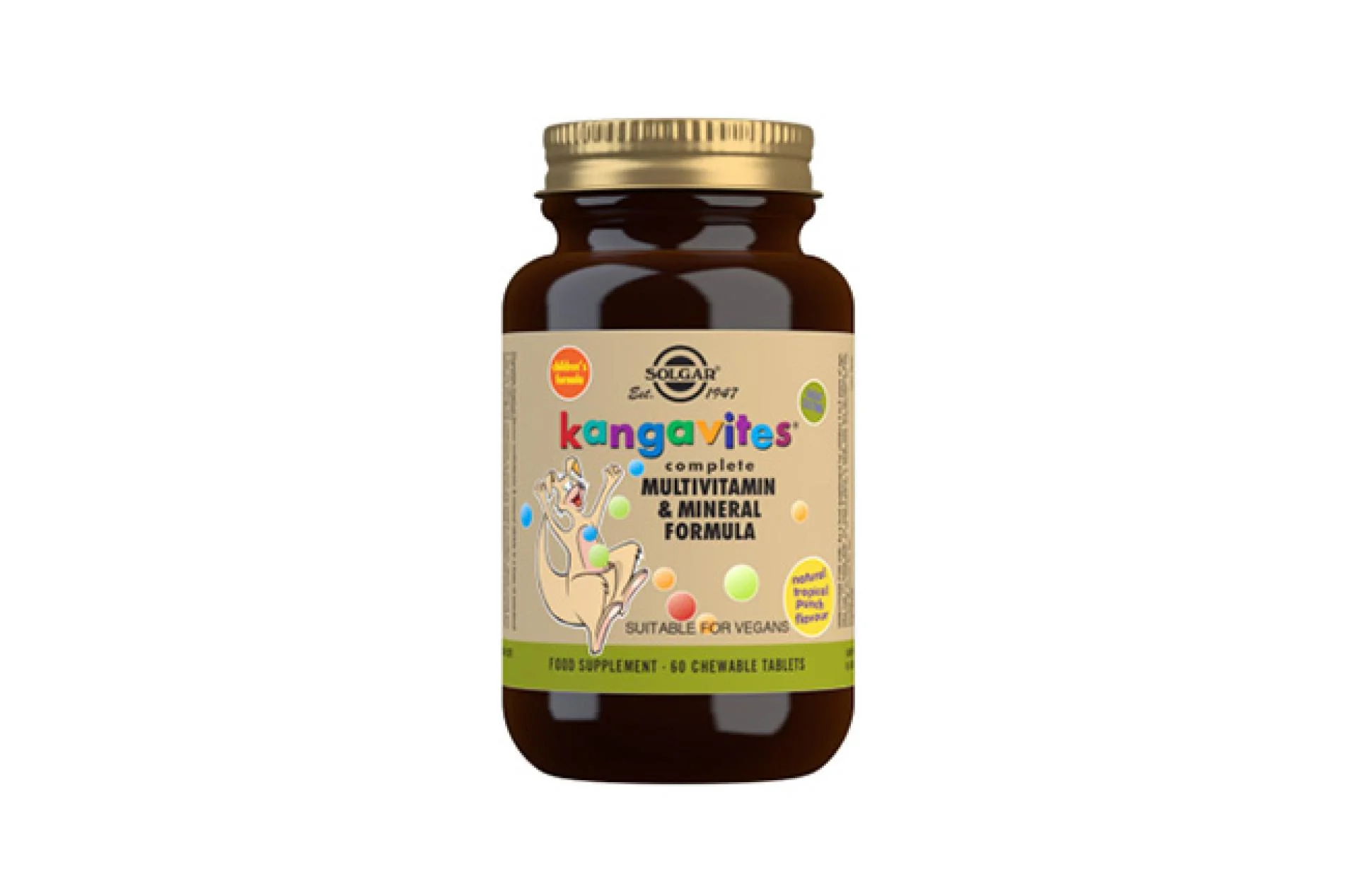 SOLGAR Kangavites vitamini za djecu, 60 tableta za žvakanje