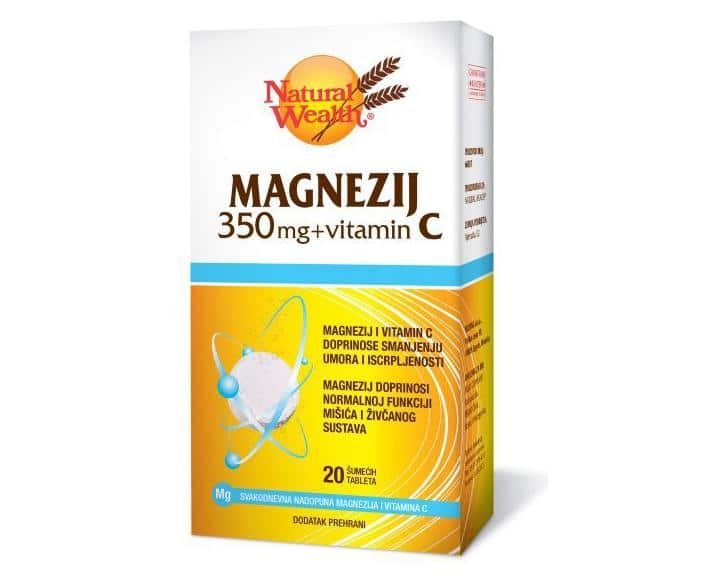 Natural Wealth MAGNEZIJUM 350 + VITAMIN C 20 šumećih tableta