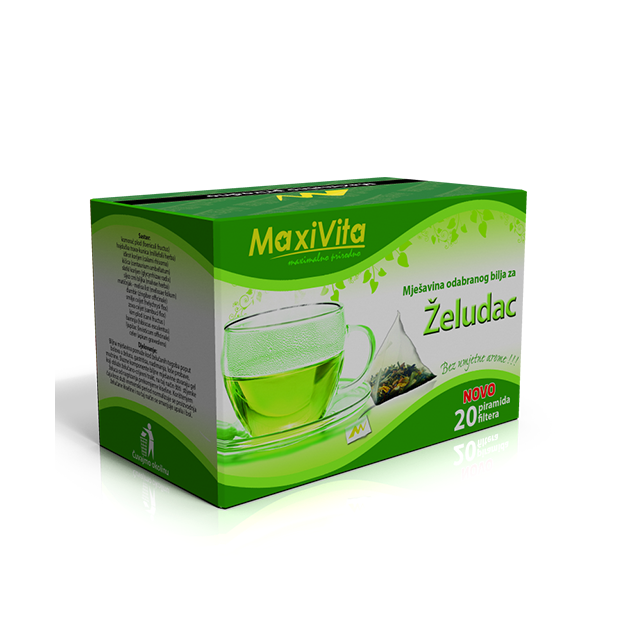 MAXIVITA Čaj za želudac 20 piramida filter vrećica, Biljna mješavina kod želučanih tegoba